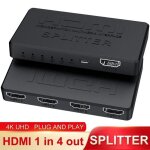 R�partiteur hdmi 4 ports ? support 3d 4k 1080p hd ? 1 entr�e 4 sorties ? compatible pc d�codeur lecteur ...