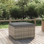 Repose - pied de jardin - vidaxl - r�sine tress�e - gris - 55x55x30cm
