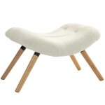 Repose pied salon homcom ottoman pouf salon tabouret de canap en tissu avec pieds en bois de htre sige ...