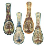 Repose porte cuillère set de 4 en céramique décoration arbre de vie campagne de 26cm Repose porte cuillère set de 4 en céramique décoration arbre de vie campagne de 26cm