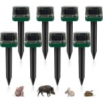 R�pulsif taupe solaire lot de 8 pi�ces ip65 ultrasons professionnel anti - campagnols et serpents ext�rieur ...
