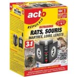Rpulsif ultrasons - acto - 3 en 1 - maxi couverture grand angle - 300m - rats - souris - martres - ...