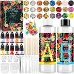 Resine epoxy transparente 510ml kit de r�sine �poxy avec colorant paillette 1: 1 ratio rev�tement en ...