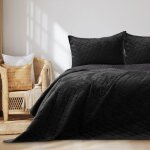 Restilo couvre - lit laila couleur noir lisse style glamour type de mat�riau textiles velours poliester ...