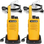 Retevis rt668 talkie walkie longue port�e professionnel avec �couteurs pmr446 sans licence vox usb type ...