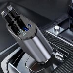 Retractable chargeur voiture chargeur de voiture 4 en 1  charge ultra rapide max 100 w cble rtractable ...