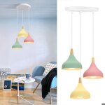 Rtro 3 lampes disque lustre suspension luminaire industrielle 20cm abat - jour en mtal lampe de plafond ...