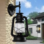 Rtro antique vintage lanterne rustique applique murale luminaire extrieur noir