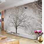 Rétro arbres abstraits peintures murales 3d photo papier peint salon canapé tv fond décoration murale ... Rétro arbres abstraits peintures murales 3d photo papier peint salon canapé tv fond décoration murale ...