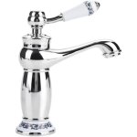 Rétro mitigeur robinet de lavabo laiton céramique Évier robinet bleu et blanc en porcelaine À long cou ... Rétro mitigeur robinet de lavabo laiton céramique Évier robinet bleu et blanc en porcelaine À long cou ...