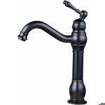 Rtro mitigeur robinet de lavabo laiton noir haut bec salle de bain robinetterie lgante et design antique ...