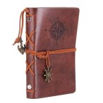 Retro notebooks & journals agenda binder sketch livre en cuir couverture soille 14x10cm papier kraft ...