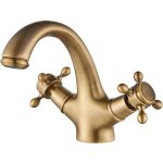 Rtro robinet salle de bain poigne double robinet lavabo mitigeur de lavabo avec eau froide et chaude ...