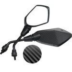 R�troviseurs fibre de carbone universel lat�raux pour moto quad scooter plastique tige filet�e m10 miroir ...