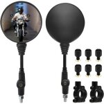 R�troviseurs moto universels filetage m8 / m10 lot avec pinces guidon pour atv scooter cruiser custom ...