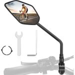 R�troviseur de v�lo pour v�lo �lectrique gauche hd rotatif � 360� et pliable surface de miroir extra ...