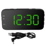 R�veil digital led portable vert horloge de desk avec snooze pour chambre voyage et bureau