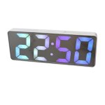 R�veil �lectronique miroir led batterie usb horloge intelligente couleur blanc