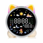 R�veil enfant �ducatif led tactile 5 couleurs avec musique double alarme temp�rature et fonction snooze ...