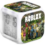 Rveil lumineux led roblox - taille portable - grand cran lcd pour heure temprature alarme et date