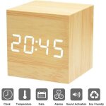 Rveil matin horloge digital cube avec activation vocale rveil numrique de voyage led horloge de bureau ...