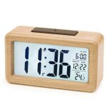 Rveil numrique en bois rveil led aboveclock horloge numrique sans tic - tac avec affichage de la ...