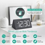 R�veil num�rique - oria - 7 pouces - lumi�re ambiante 7 couleurs - snooze - 3 niveaux de volume