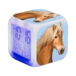 Rveil numrique - einnenffer - motif chevaux - multicolore - alarme - veilleuse led
