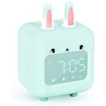Rveil numrique enfant chambre fille rveil lapin avec compte  rebours veilleuse vert - mcj