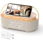 R�veil num�rique matin radio fm avec chargement sans fil port de chargement usb affichage led lumi�re ...
