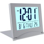 R�veil num�rique pliable lcd horloge digitale avec r�tro - �clairage - alarme r�veil de table avec indication ...