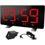 R�veil num�rique radio - pilot� aliment� par secteur - grand �cran num�rique - 4 niveaux de luminosit� ...