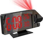 Reveil projecteur 180 degres chambre a dormir grande horloge numerique avec charge usb
