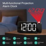 Rveil  projection horloge numrique pour chambres  coucher rptition clart rglable luminosit  ...
