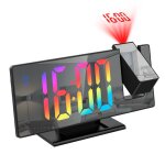 Réveil à projection de miroir led grand écran de 78 po 4 niveaux de luminosité snooze alarme jour de ... Réveil à projection de miroir led grand écran de 78 po 4 niveaux de luminosité snooze alarme jour de ...