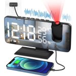 Reveil projection plafond avec radio fmadaptateurcran miroir led 7. 4rveil numrique  projection avec ...
