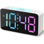 R�veil super puissant pour adultes gros dormeurs horloge num�rique avec veilleuse 7 couleurs volume r�glable ...
