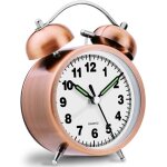 Réveil rétro de chevet sans tic - tac alimenté par batterie double cloche puissante horloge de chambre ... Réveil rétro de chevet sans tic - tac alimenté par batterie double cloche puissante horloge de chambre ...