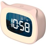 Réveil simulateur daube horloge numérique à gradation continue oreilles de chat mignonnes (rose) Réveil simulateur daube horloge numérique à gradation continue oreilles de chat mignonnes (rose)
