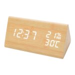 Réveil de table numérique à led en bois 12 / 24 heures date température réveil de chevet multifonction ... Réveil de table numérique à led en bois 12 / 24 heures date température réveil de chevet multifonction ...