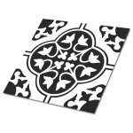 Revetement mural carreaux de vinyle carrelage pvc adh�sif - 9x30x30 - ornement floral noir - carreaux ...