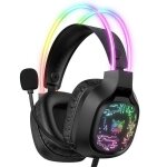 Rgb casque de jeu filaire avec micro pour pc ps4 ps5 xbox one switch mousse  mmoire de forme usb + ...