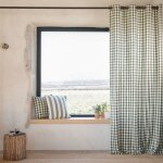 Rideau 100% coton vichy lourmarin kaki 140x260 cm Rideau 100% coton vichy lourmarin kaki 140x260 cm