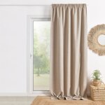 Rideau 100% occultant double face galon fronceur naturel 135x260 cm