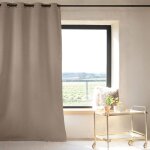Rideau 100% occultant thermique phonique chin� taupe 240x260 cm