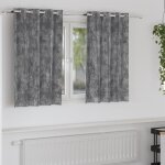 Rideaux - 2 pcs - gris - 140x140 cm - ?illets - synth�tique