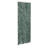 Rideau anti - mouches - vidaxl - 90x200 cm - vert et blanc - chenille - int�rieur contemporain