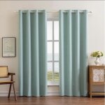 Rideaux aspect toile de jute rideaux textur�s en lin rideaux de ferme filtrant la lumi�re 1 panneau bleu140x16 ...