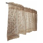 Rideau brise - bise vintage en dentelle transparente style maison de campagne rideau court voilage broderie ...