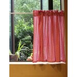 Rideau de cuisine court pour petit fenêtre coton opaque vichy À carreaux blanc rouge rideau brise - bise ... Rideau de cuisine court pour petit fenêtre coton opaque vichy À carreaux blanc rouge rideau brise - bise ...
